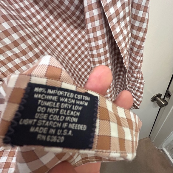 Burberry London Men's Button Down Shirt Size Large Long Sleeve Check Vintage USA - Picture 7 of 7